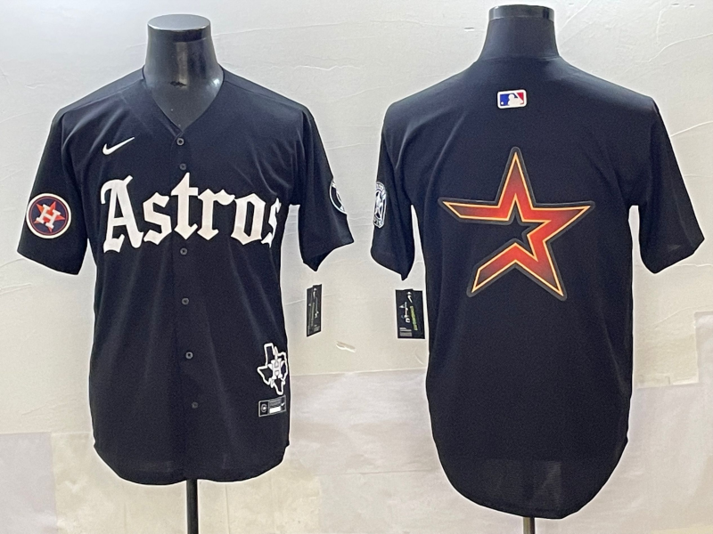 Men Houston Astros blank black MLB Nike 2025 jersey style  27->houston astros->MLB Jersey